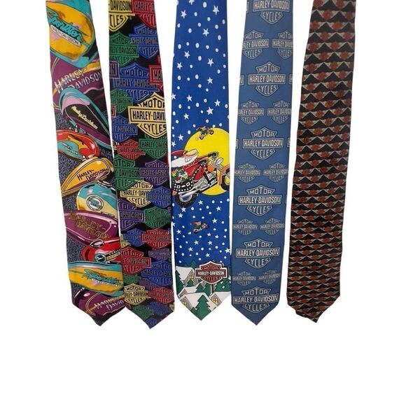 LOT of 5! Harley Davidson Ties ice for each season! Harley Davidson Christmas - Picture 7 of 16